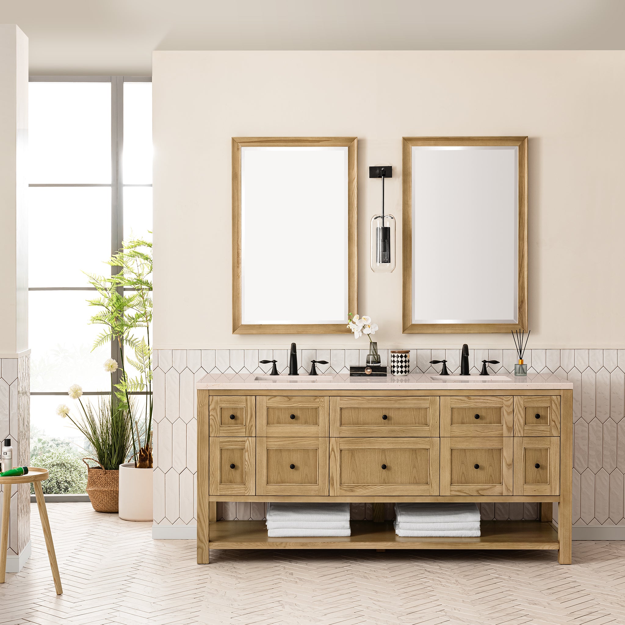 James Martin Breckenridge 72" Double Bathroom Vanity, Light Natural Oak, view 29