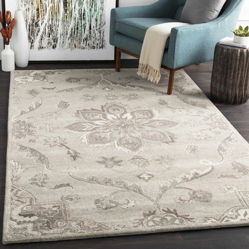 Peterstown Beige Wool Rug by Boutique Rugs