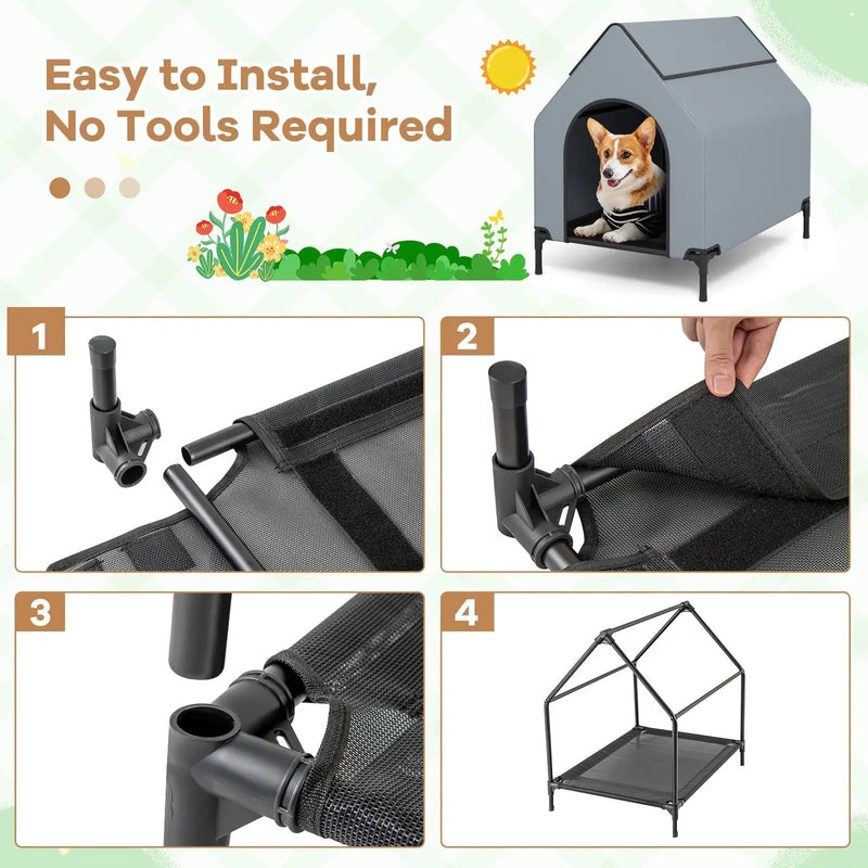 Large/Middle/Small Outdoor Elevated Pet House with Ventilated Windows by DirectDeals