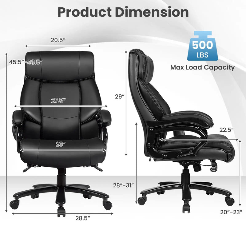 Big & Tall 400lb PU Leather Massage Office Chair-Black by DirectDeals