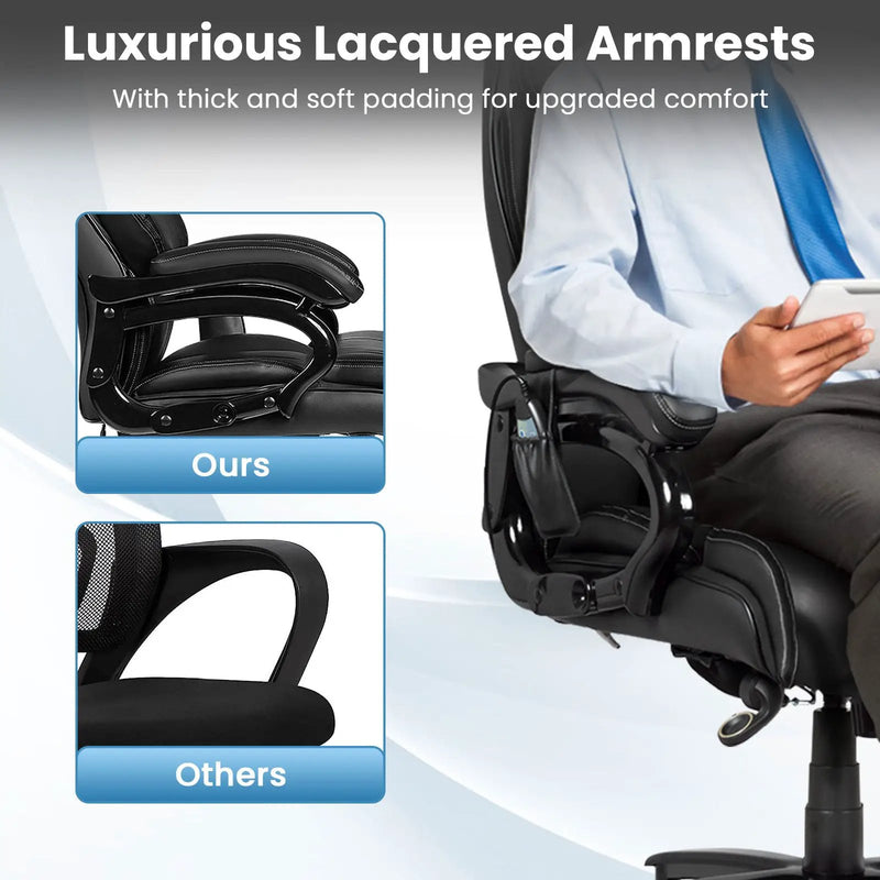 Big & Tall 400lb PU Leather Massage Office Chair-Black by DirectDeals
