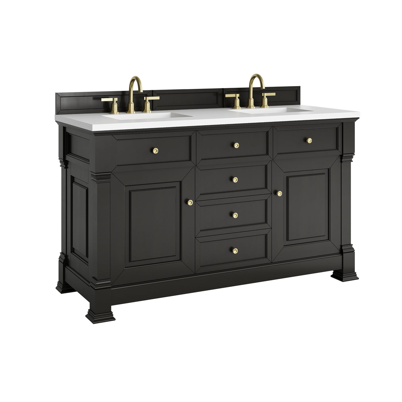 James Martin Brookfield 60" Double Bathroom Vanity, Black Onyx, view 31