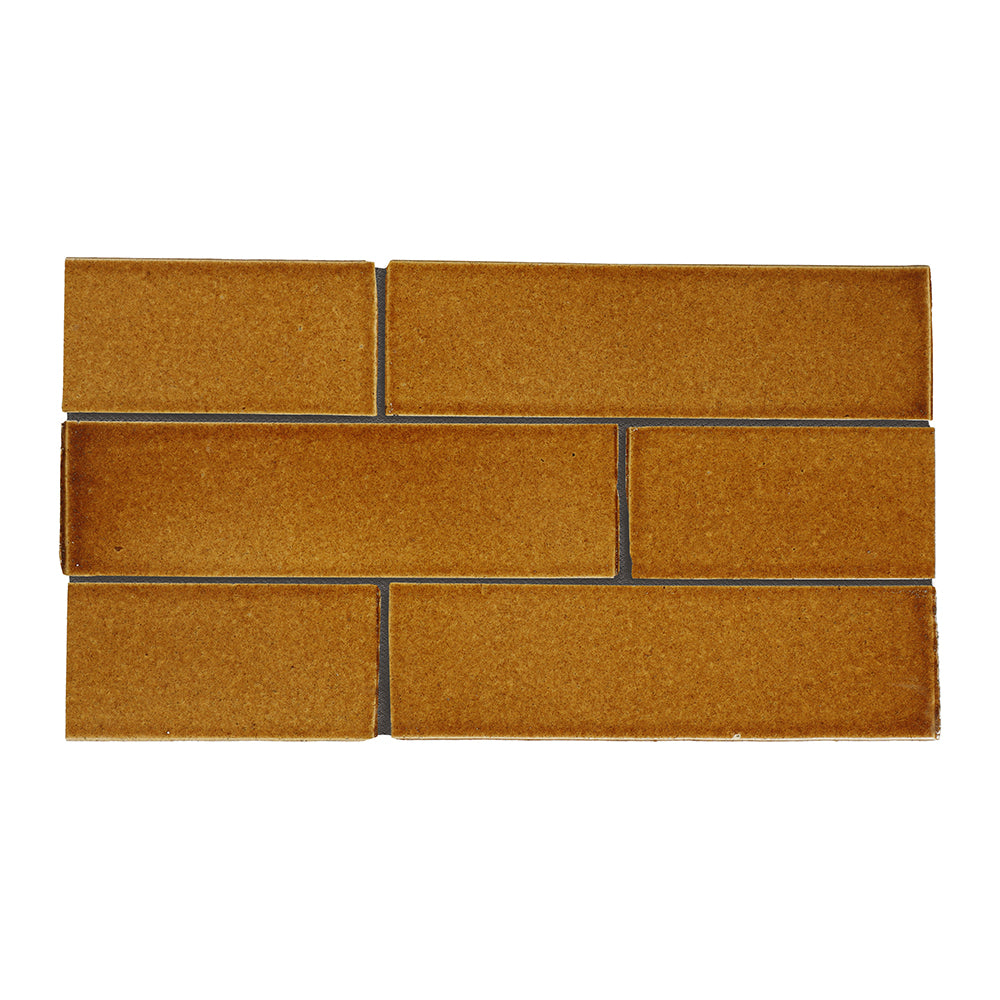 Pumpkin Field Glossy Thin Brick Tiles 2 1/8x7 1/2 Thin Brick Glossy 4x8 Tiles