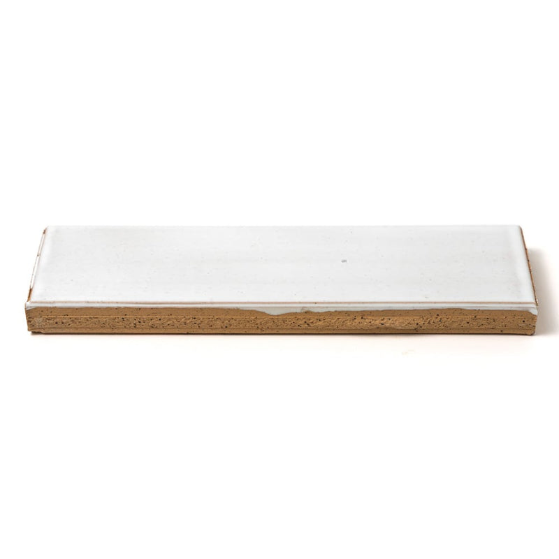 Pure White Glazed Thin Brick Tiles 2 1/8x7 1/2 closeup