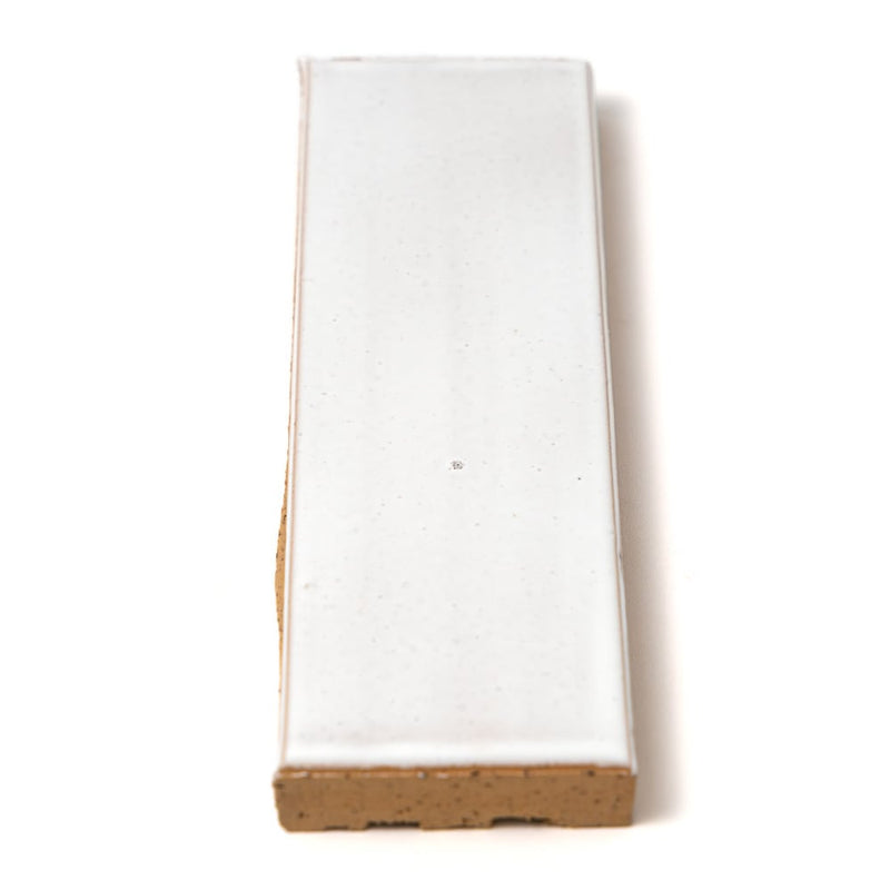 Pure White Glazed Thin Brick Tiles 2 1/8x7 1/2 closeup
