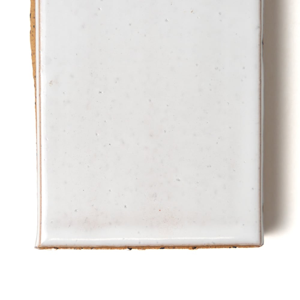 Pure White Glazed Thin Brick Tiles 2 1/8x7 1/2 closeup