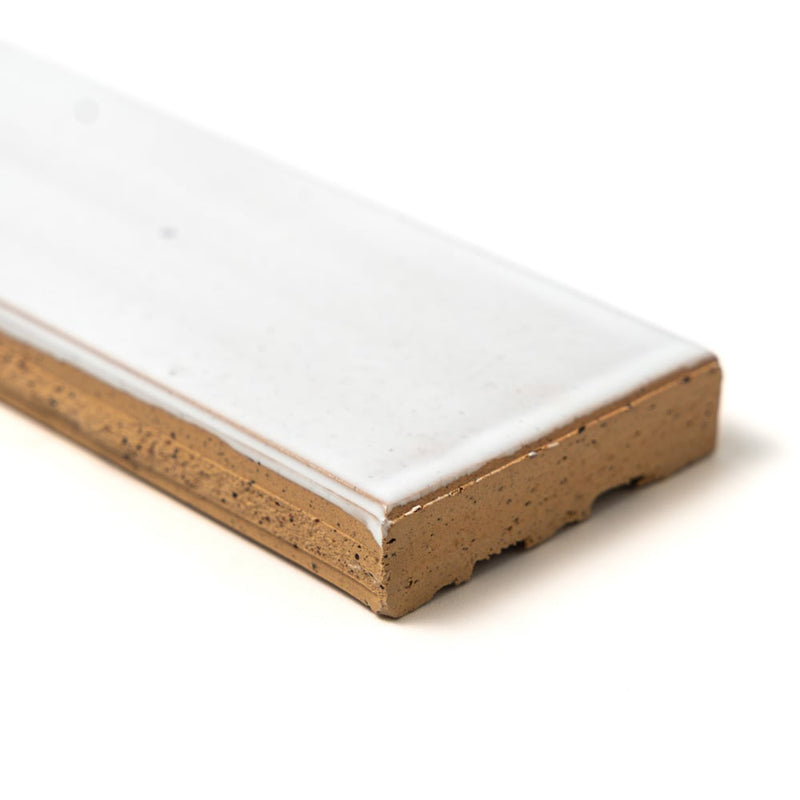 Pure White Glazed Thin Brick Tiles 2 1/8x7 1/2 closeup