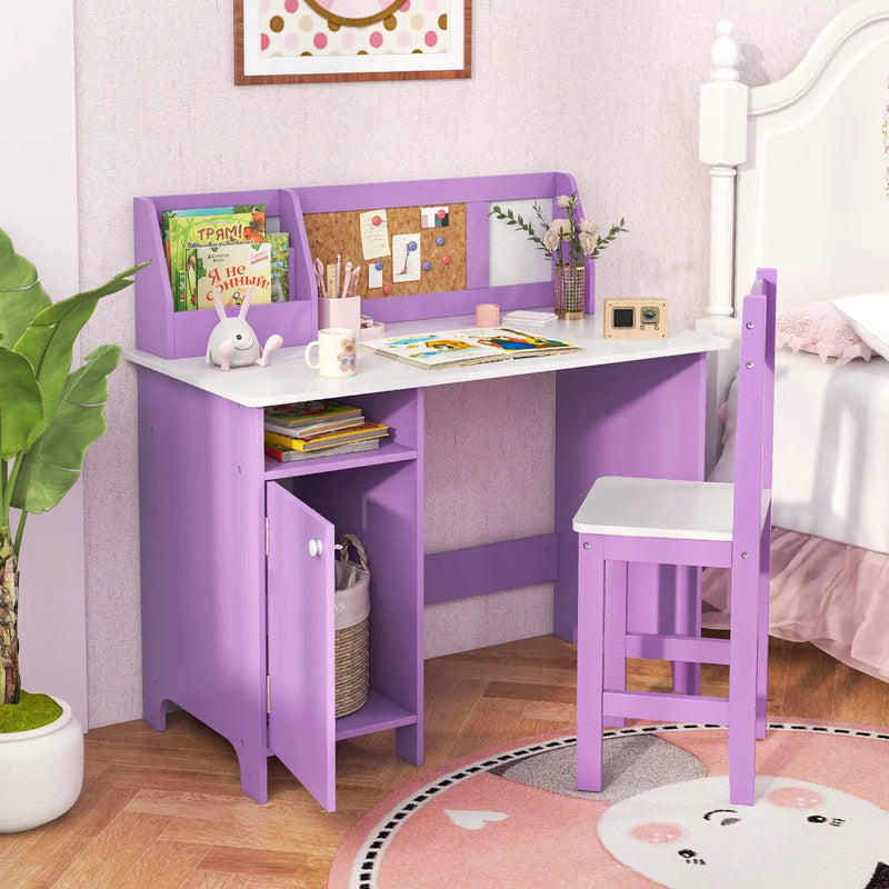 Kids Table and Chair Set for Arts Crafts Homework Home School-Purple by DirectDeals