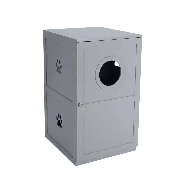 2-tier Litter Hidden Cat House With Anti-toppling Device by DirectDeals