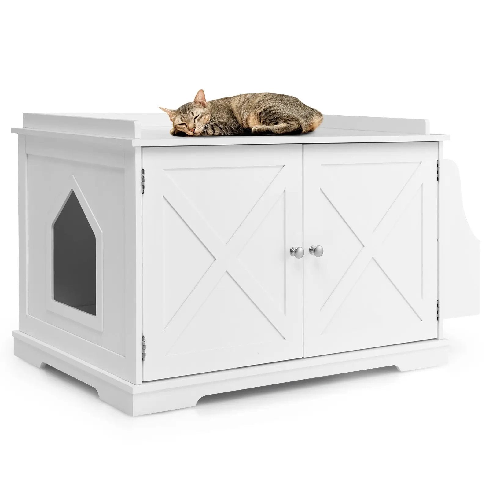Large Wooden Cat Litter Box Enclosure with the Storage Rack by DirectDeals
