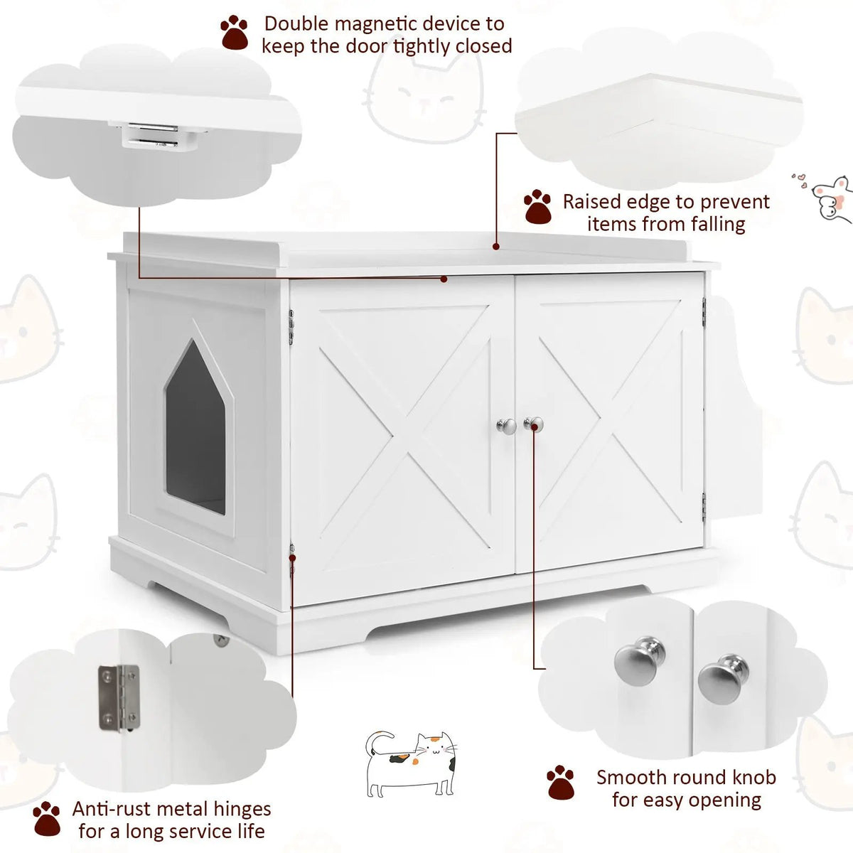 Large Wooden Cat Litter Box Enclosure with the Storage Rack, photo 12 of 16