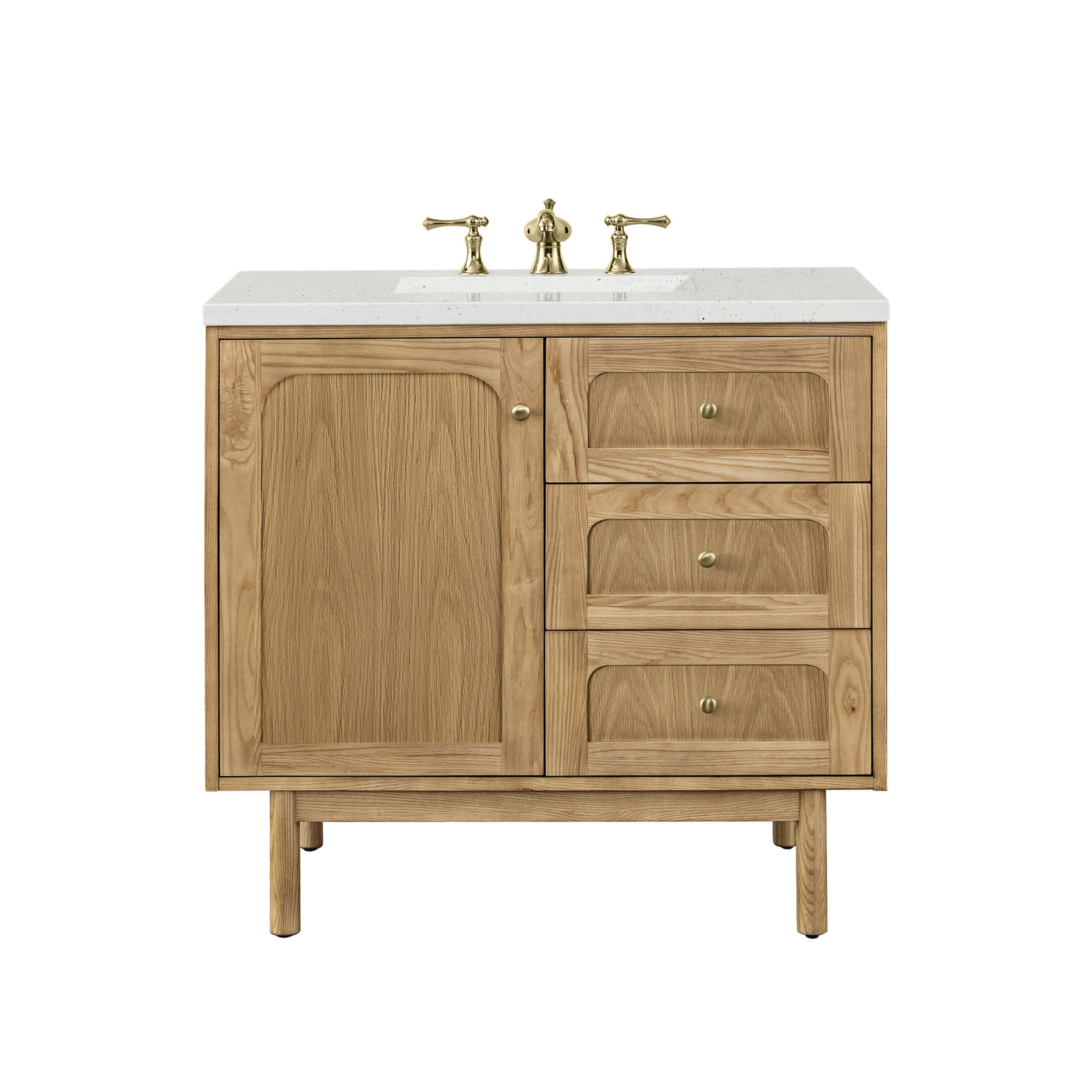 James Martin Laurent 36" Dual Mount Single Bathroom Vanity, Light Natural Oak, view 25
