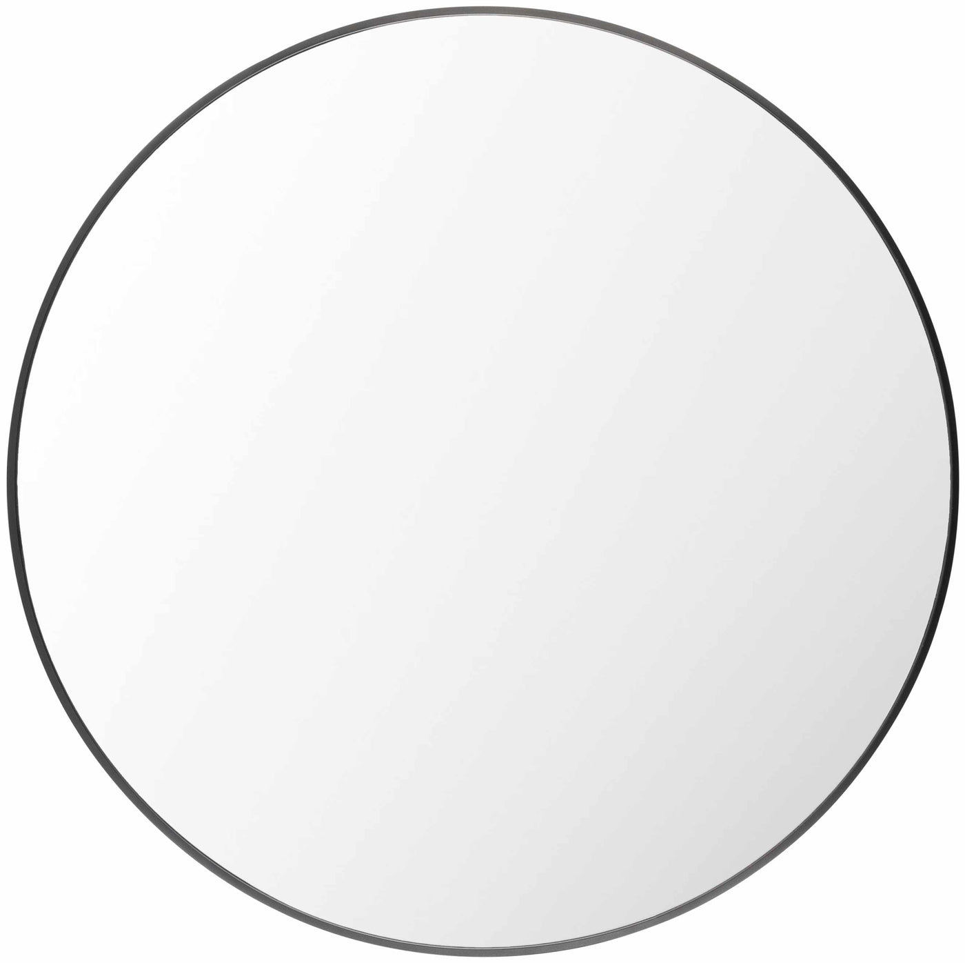 Round Mirror with Black Aluminum Frame by Boutique Rugs