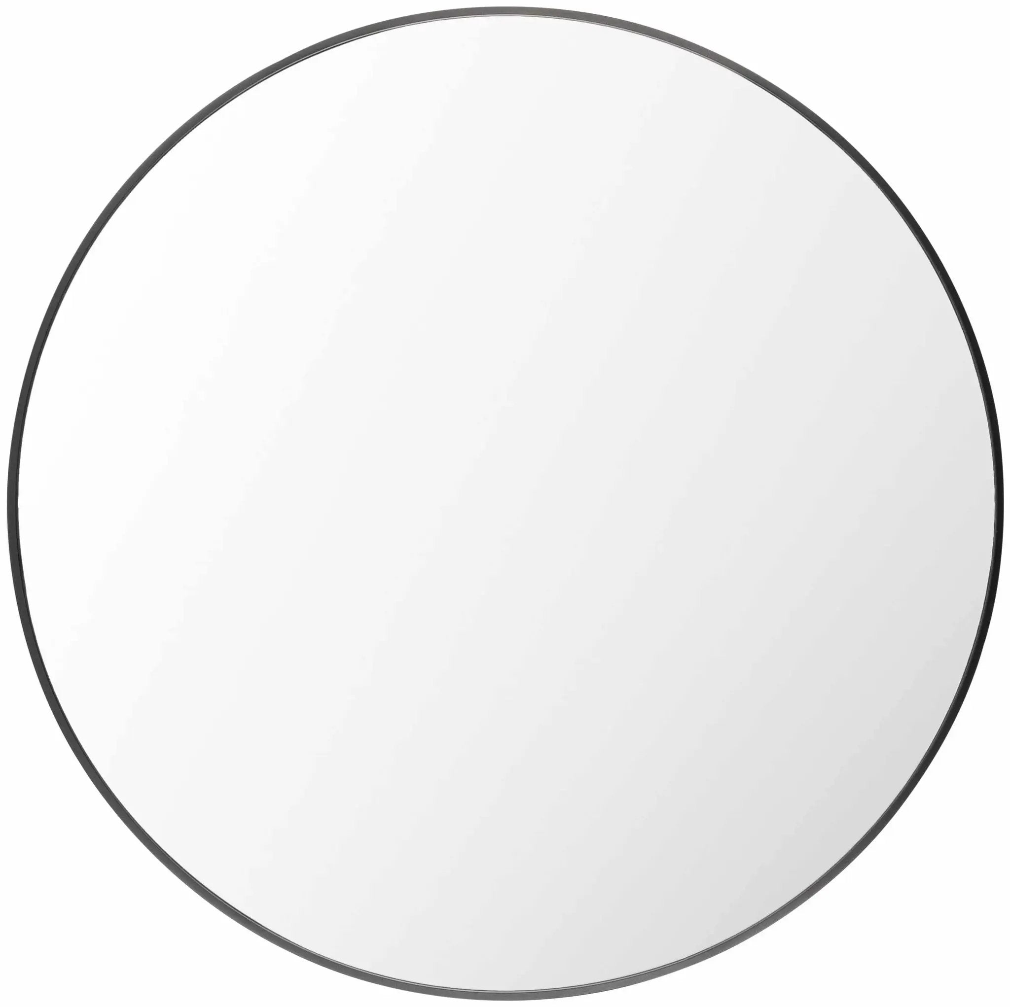 Round Mirror with Black Aluminum Frame by Boutique Rugs