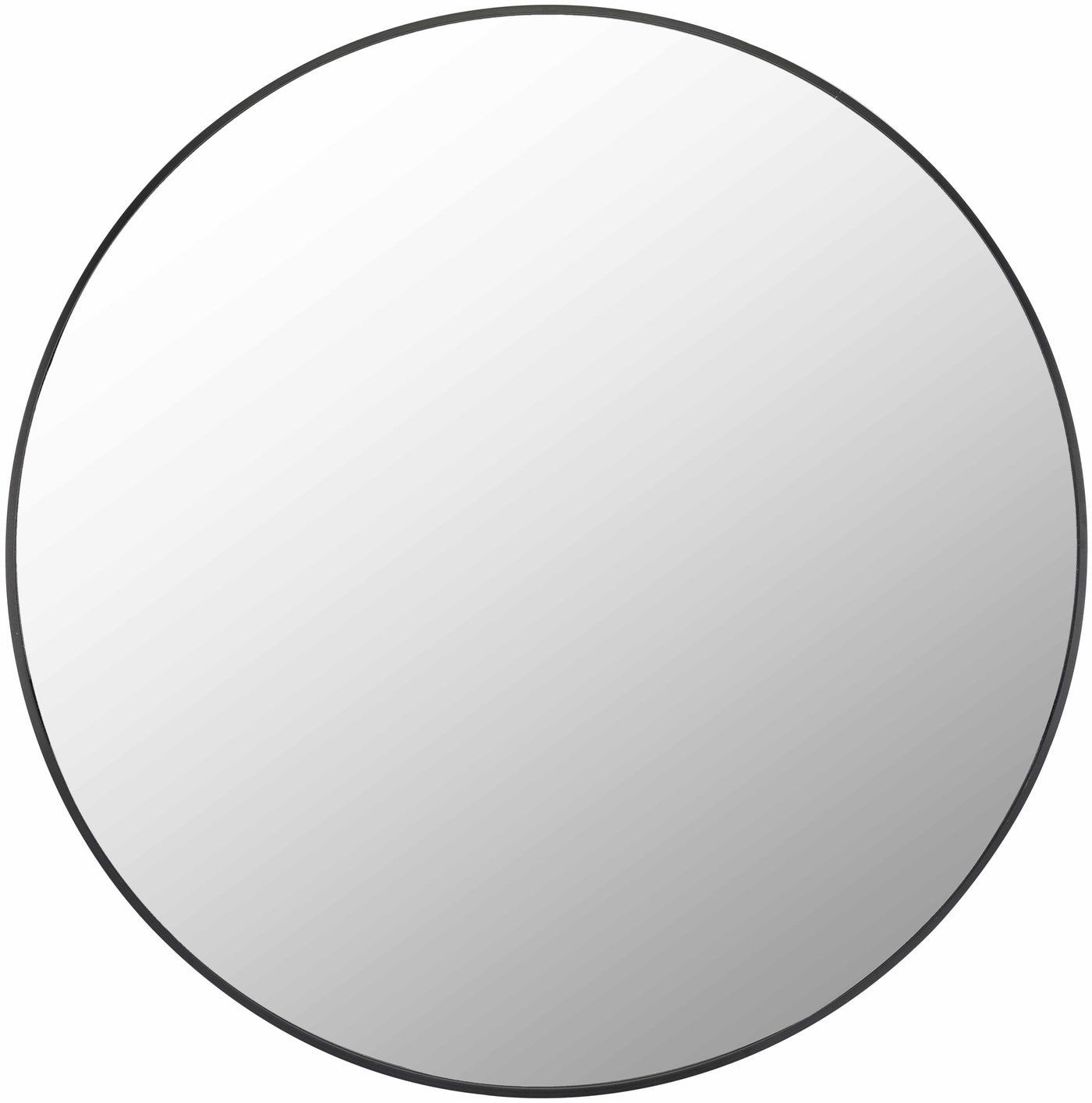 Round Mirror with Black Aluminum Frame by Boutique Rugs