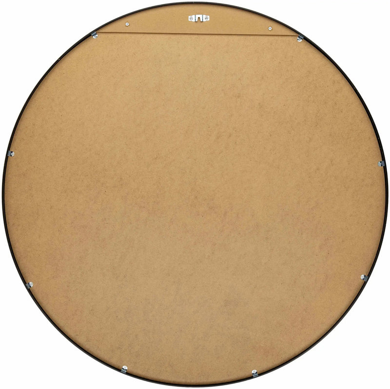 Round Mirror with Black Aluminum Frame by Boutique Rugs