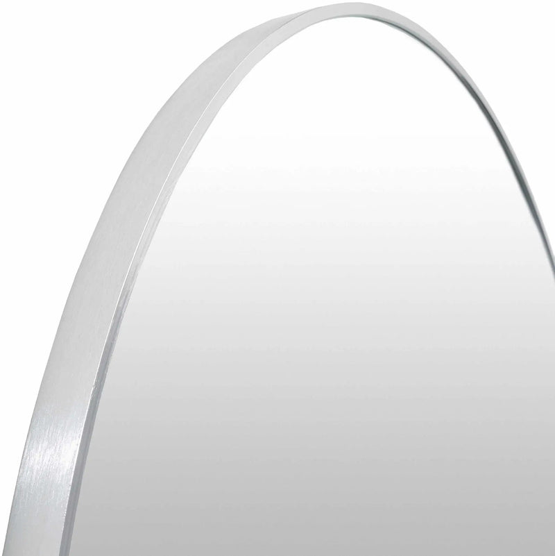 Pontalina Round Silver Gray Mirror by Boutique Rugs