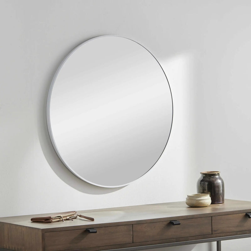 Pontalina Round White Mirror - Clearance by Boutique Rugs