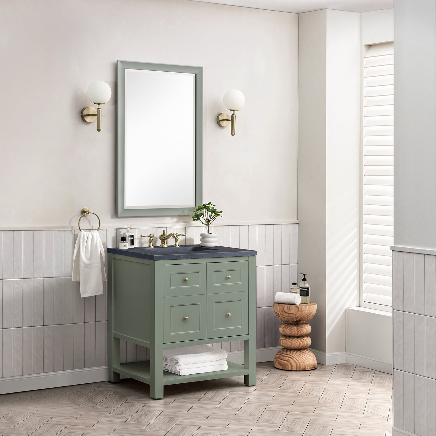 James Martin Breckenridge 30" Single Bathroom Vanity, Smokey Celadon, view 35