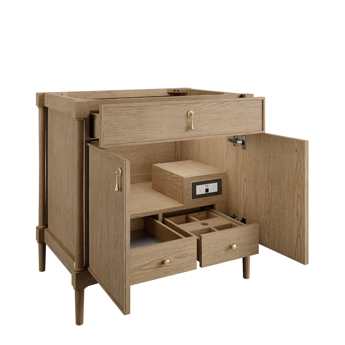 James Martin Kinnsden 36" Single Bathroom Vanity, Weathered Oak, view 16