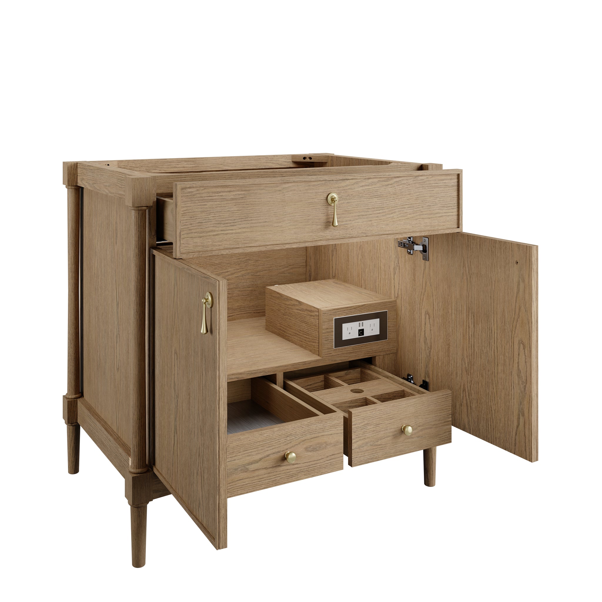 James Martin Kinnsden 36" Single Bathroom Vanity, Weathered Oak, view 16