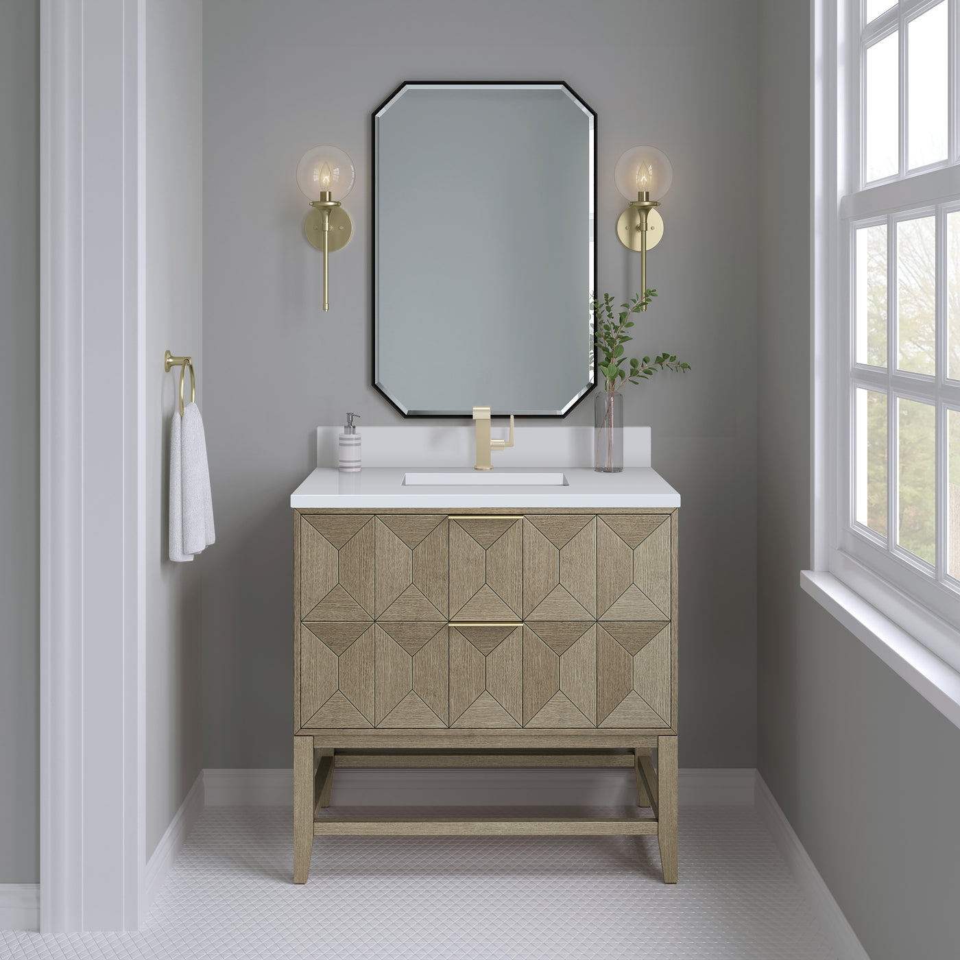 James Martin Emmeline 36" Single Bathroom Vanity, Pebble Oak, view 35