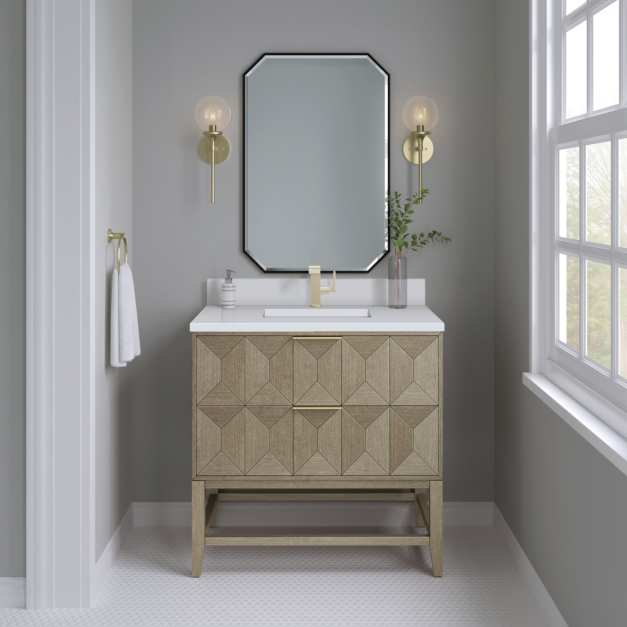 James Martin Emmeline 36" Single Bathroom Vanity, Pebble Oak, view 35