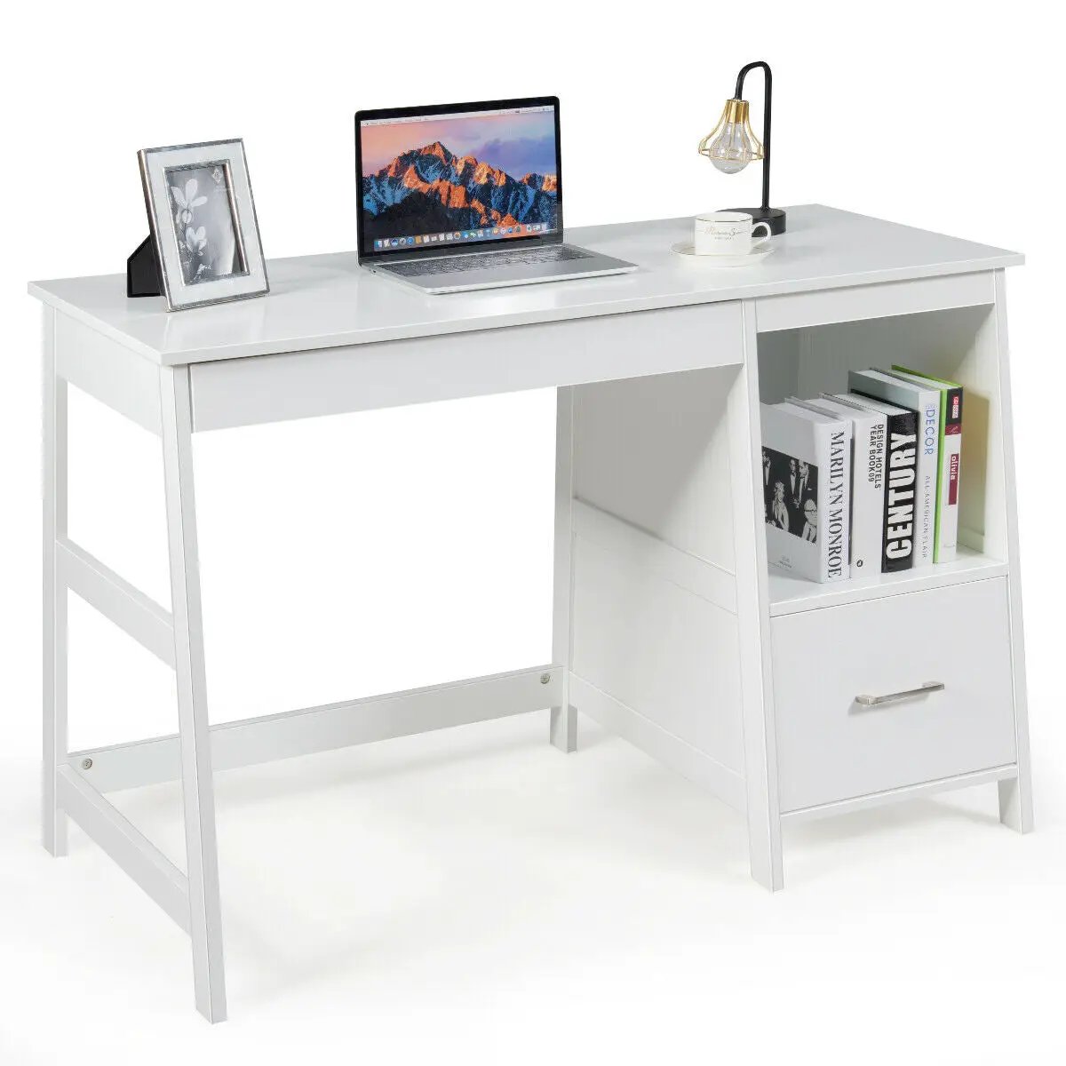 47.5 Inch Modern Home Computer Desk with 2 Storage Drawers by DirectDeals