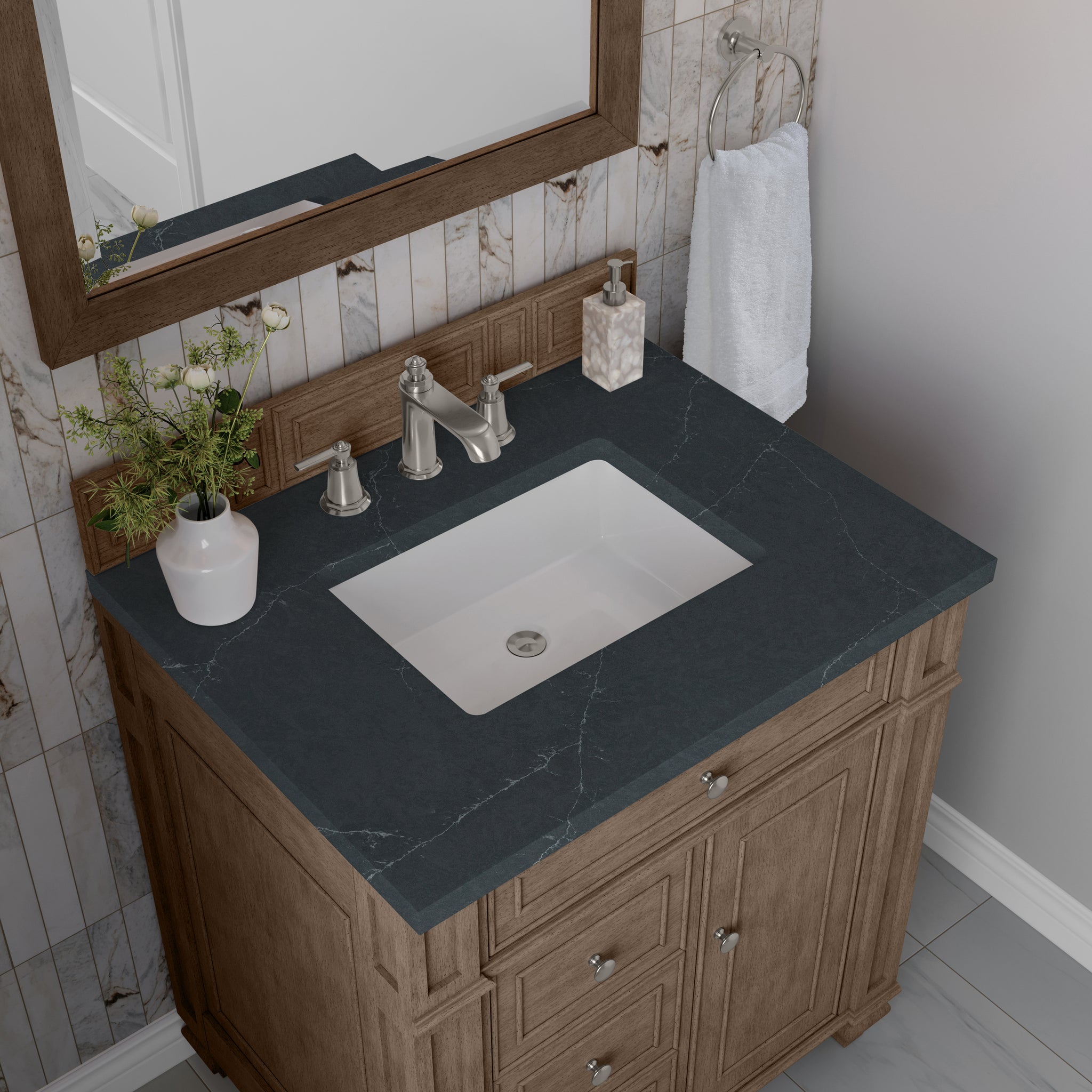 James Martin Bristol 30" Single Bathroom Vanity, Whitewashed Walnut, view 32
