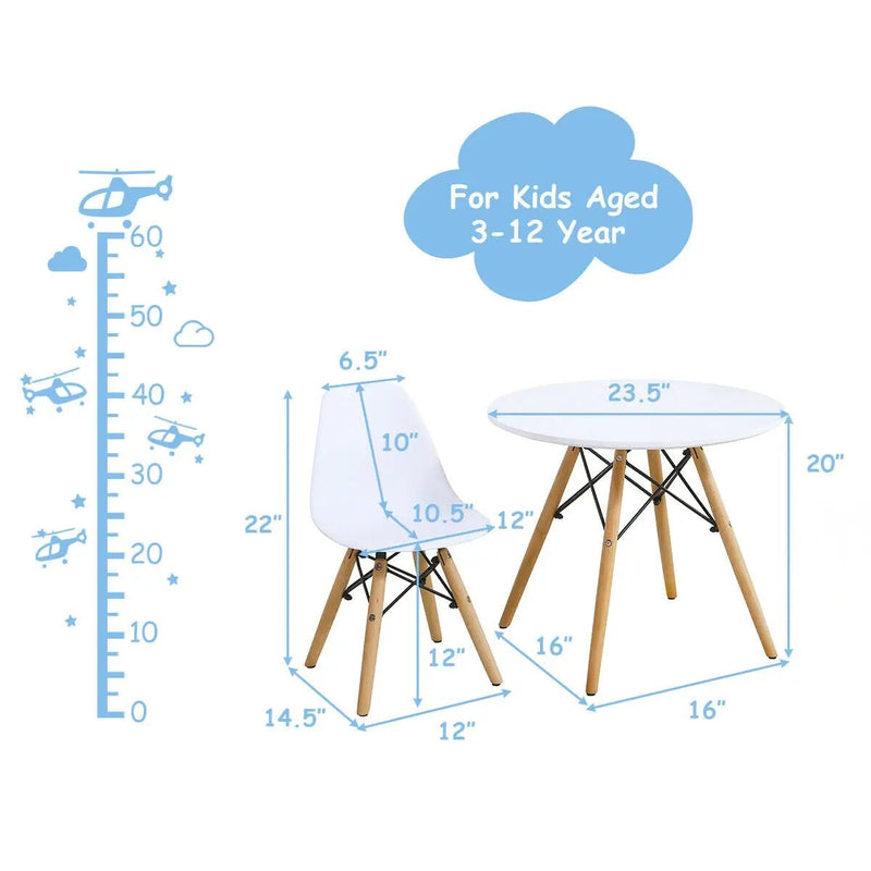 Kid's Modern Dining Table Set with 2 Armless Chairs by DirectDeals
