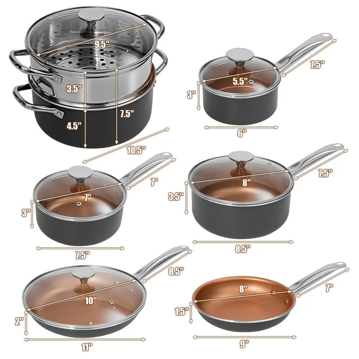 12-Piece Safe Non-stick Cookware Set by DirectDeals