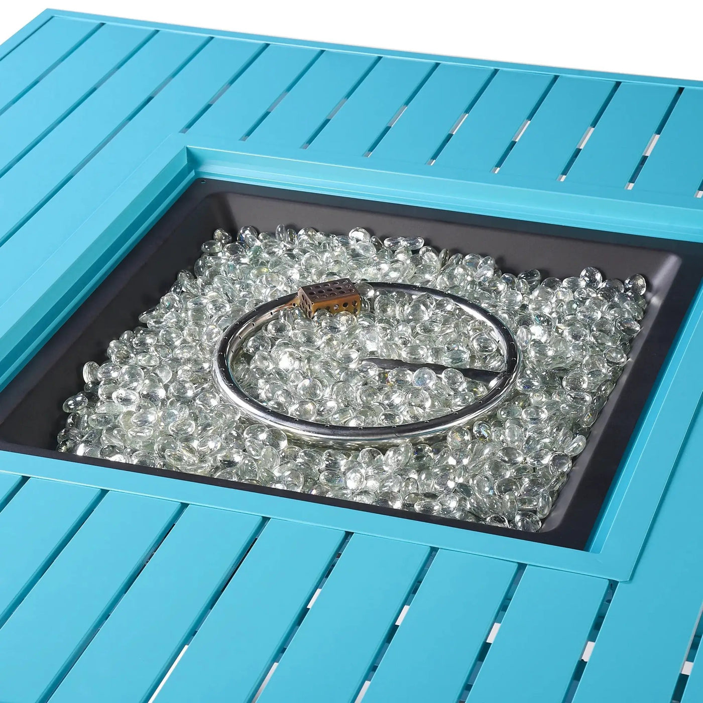Aluminum 42-in Square Propane Fire Table with Beads, Covers and Lid by Sharicks
