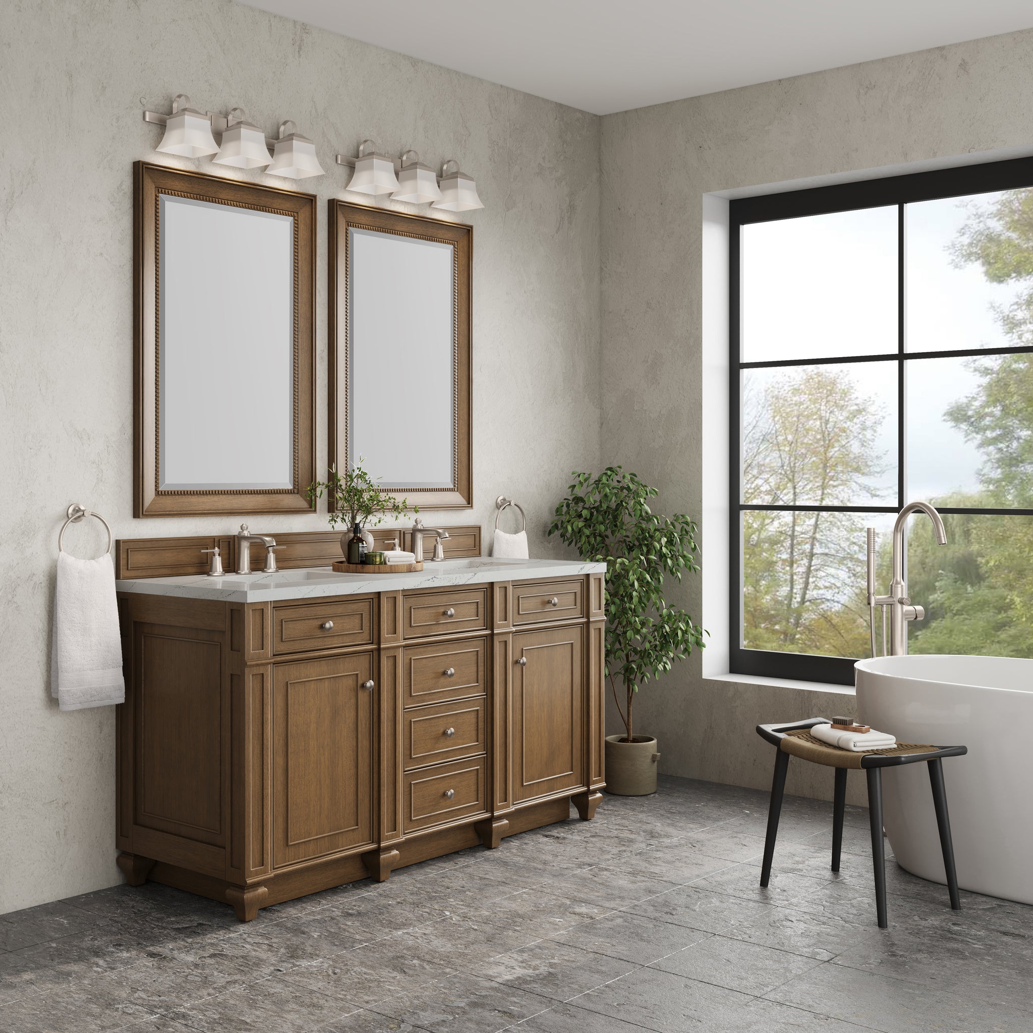 James Martin Bristol 60" Double Bathroom Vanity, Saddle Brown, view 28