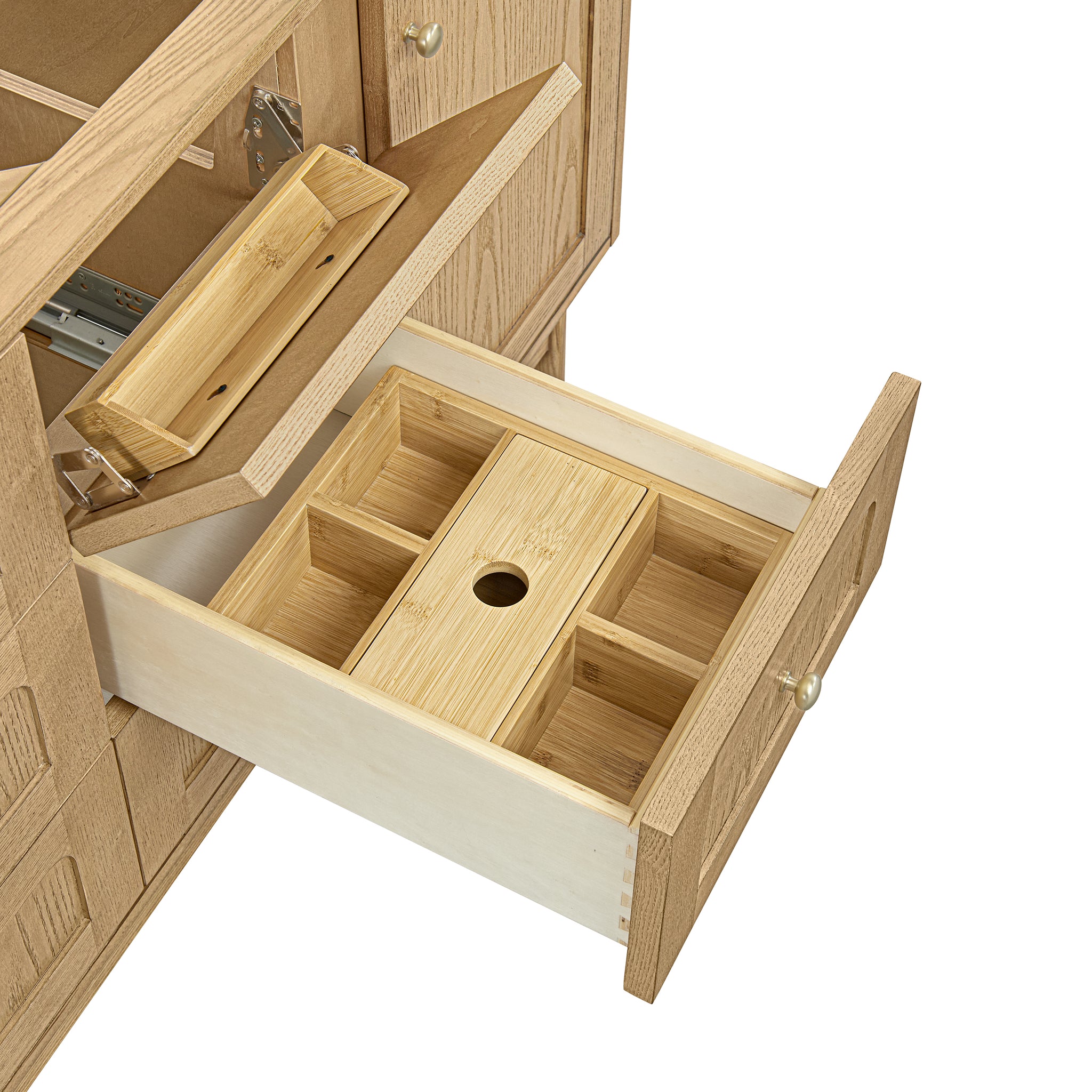 James Martin Laurent 60" Dual Mount Double Bathroom Vanity, Light Natural Oak, view 25