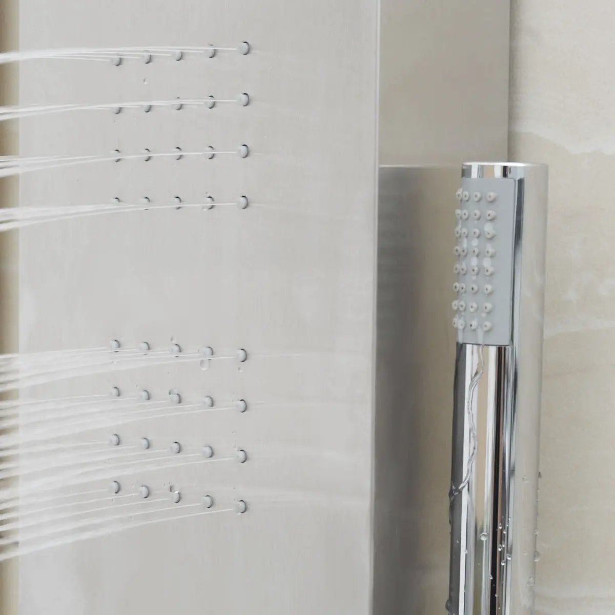 57 Inch Stainless Steel Rainfall Shower Panel by DirectDeals