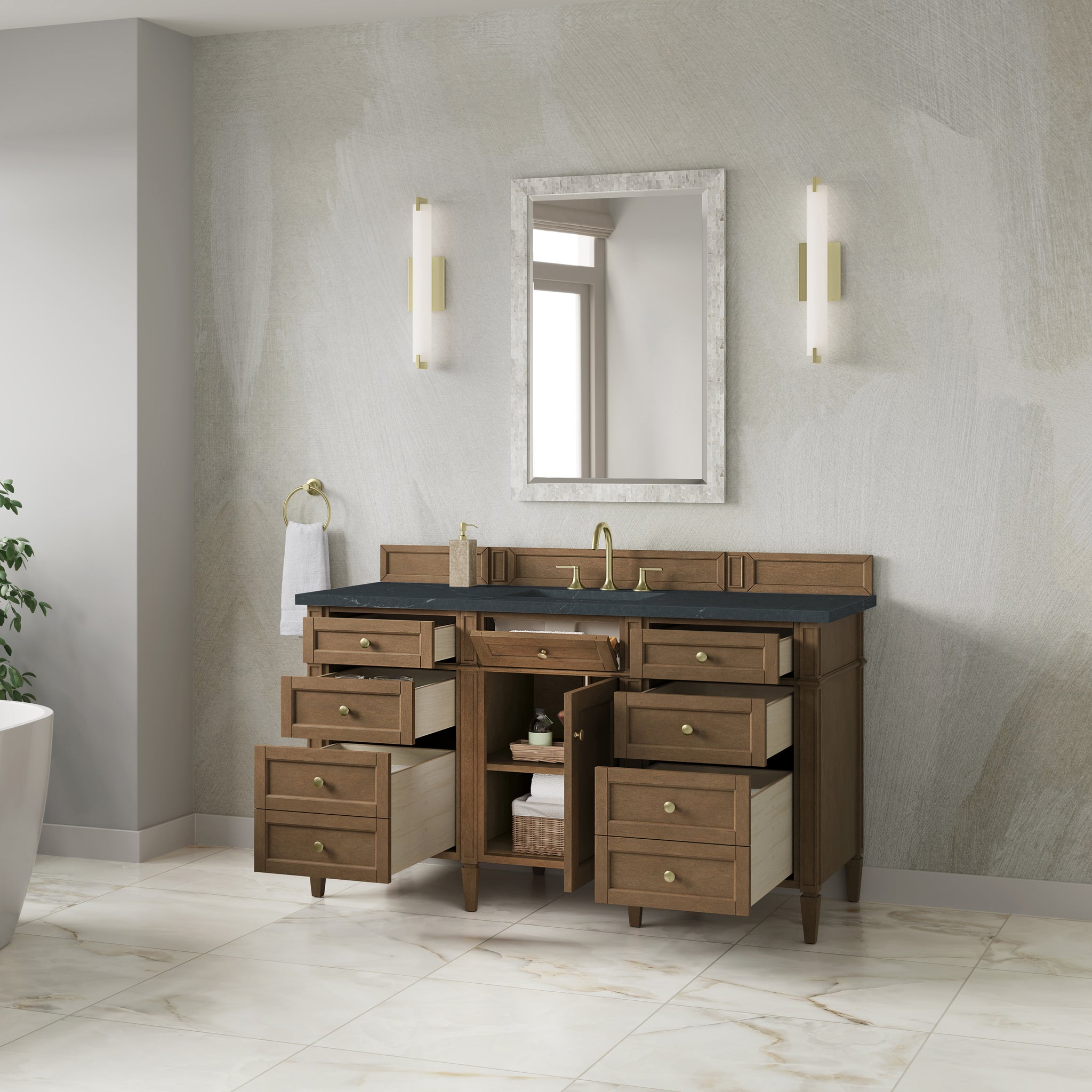 James Martin Brittany 60" Single Bathroom Vanity, Pecan, view 36