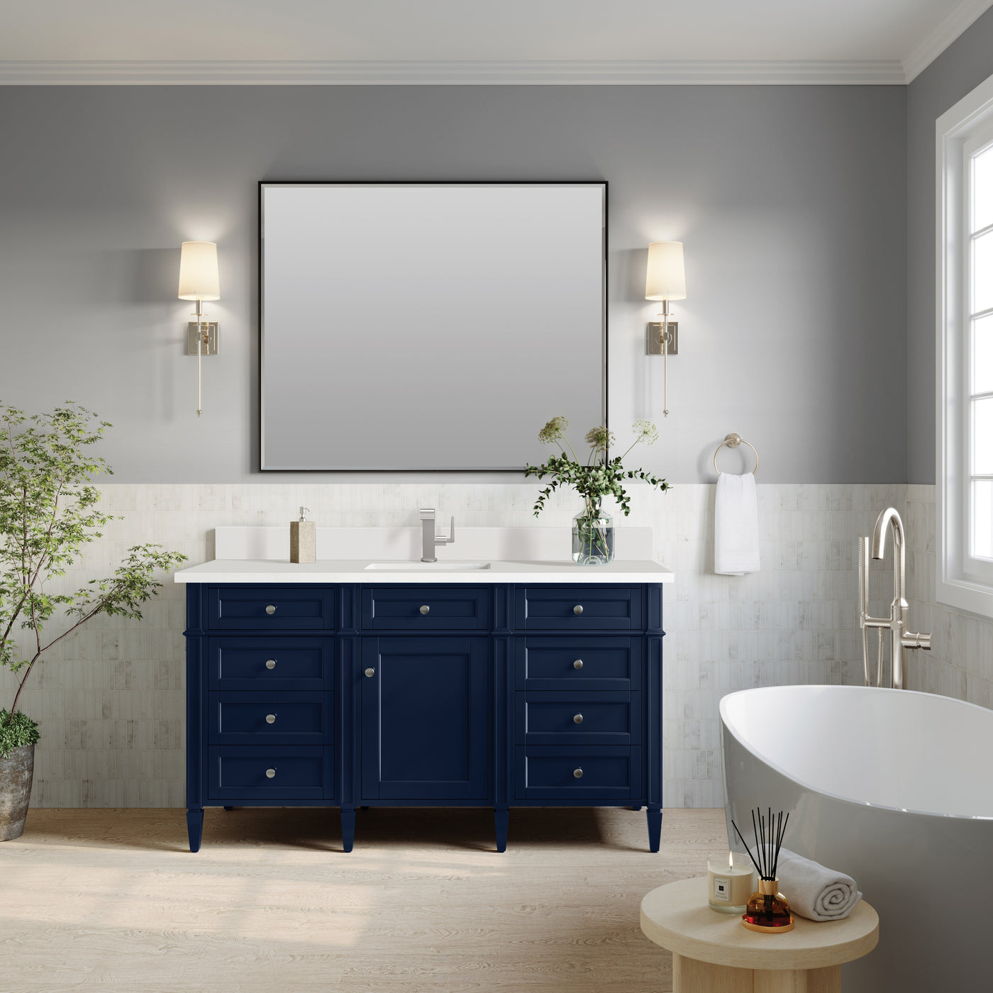 James Martin Brittany 60" Single Bathroom Vanity, Victory Blue, view 23