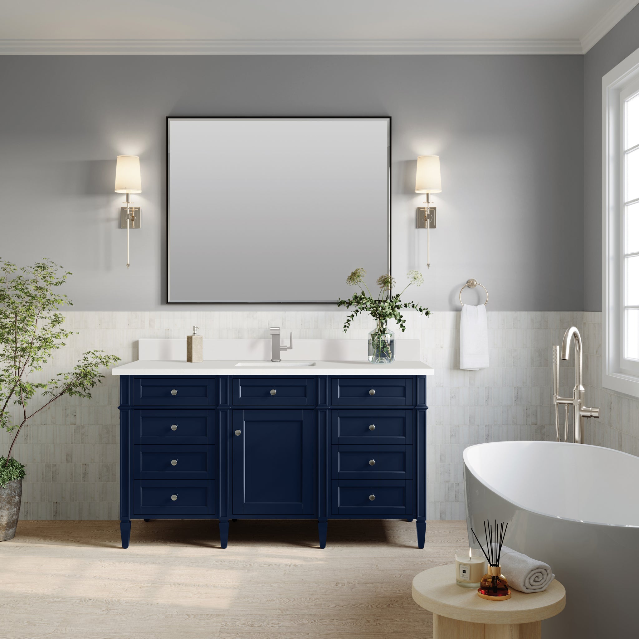 James Martin Brittany 60" Single Bathroom Vanity, Victory Blue, view 23