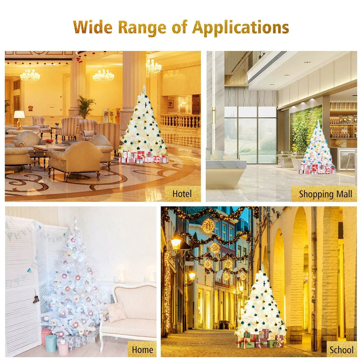 6' / 7.5' / 9' Hinged Artificial Christmas Tree with Metal Stand, photo 5 of 10
