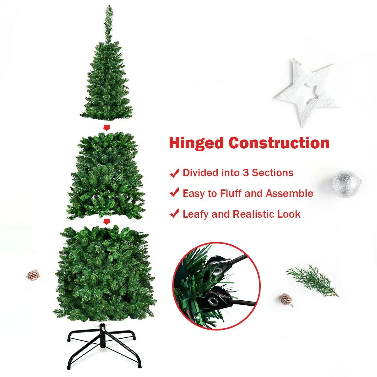 Artificial National Foot Kingswood Fir Pencil Christmas Tree by DirectDeals
