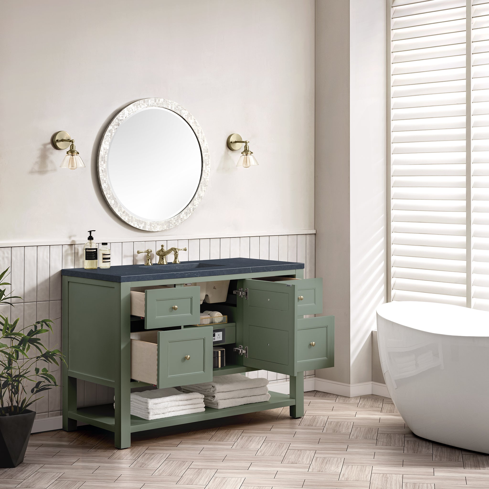 James Martin Breckenridge 48" Single Bathroom Vanity, Smokey Celadon, view 31