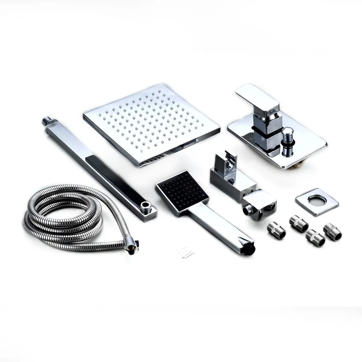 8 Inch LED Rainfall Shower head Arm Control Valve Handspray Shower Faucet Set by DirectDeals