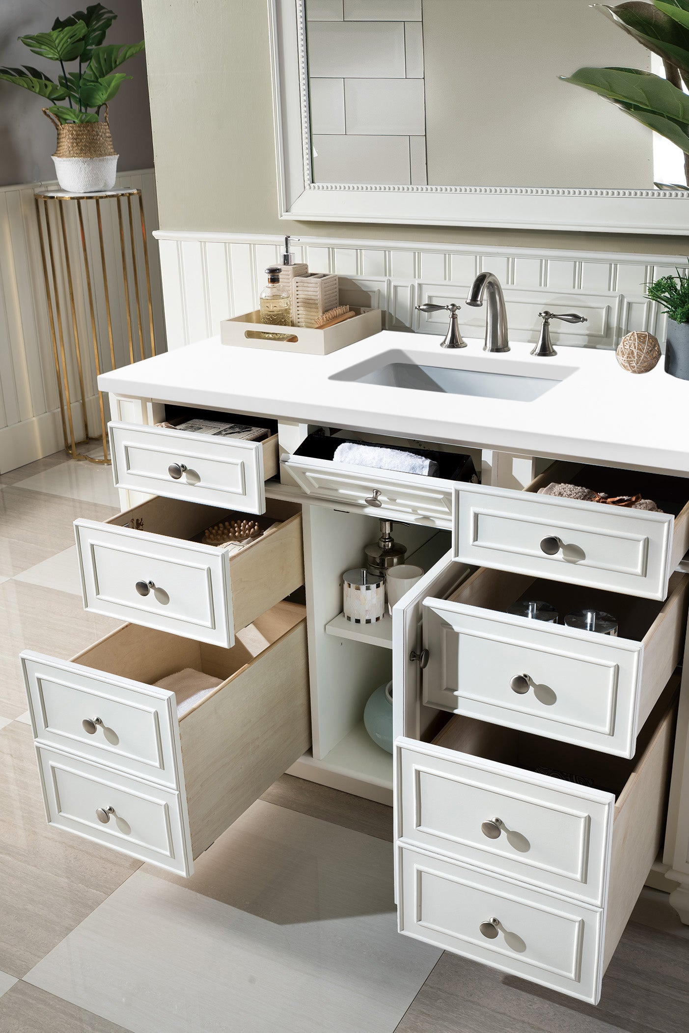 James Martin Bristol 48" Single Bathroom Vanity, Bright White, view 32