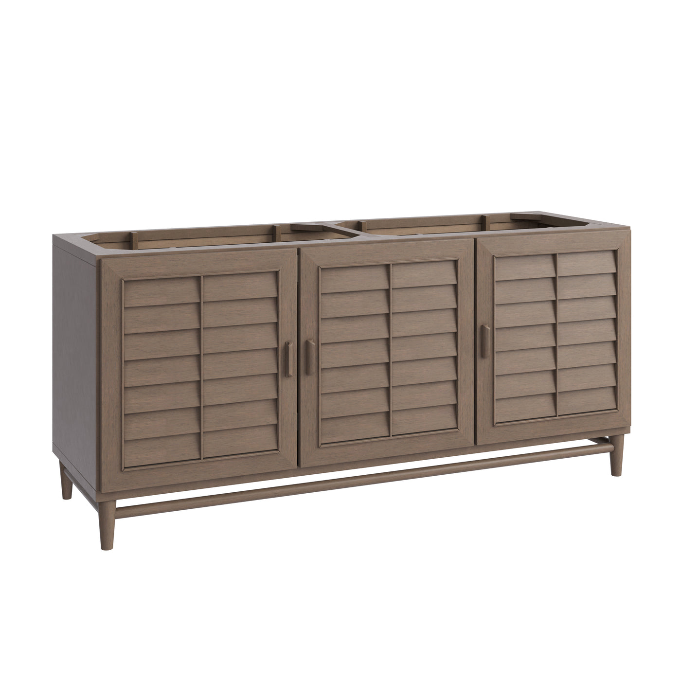 James Martin Portland 72" Double Bathroom Vanity, Whitewashed Walnut, cabinet without a countertop