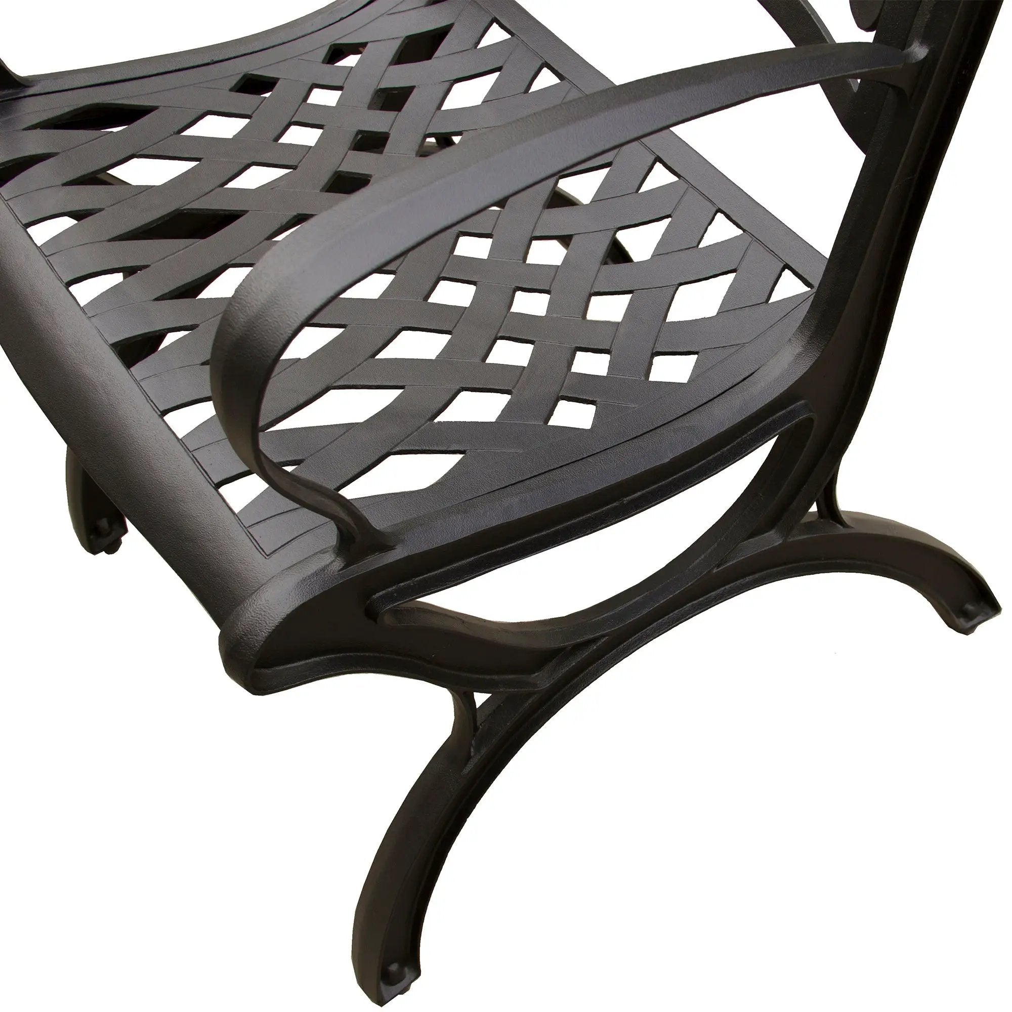 Outdoor Aluminum 5pc Round Black Patio Dining Set with Four Chairs by Sharicks