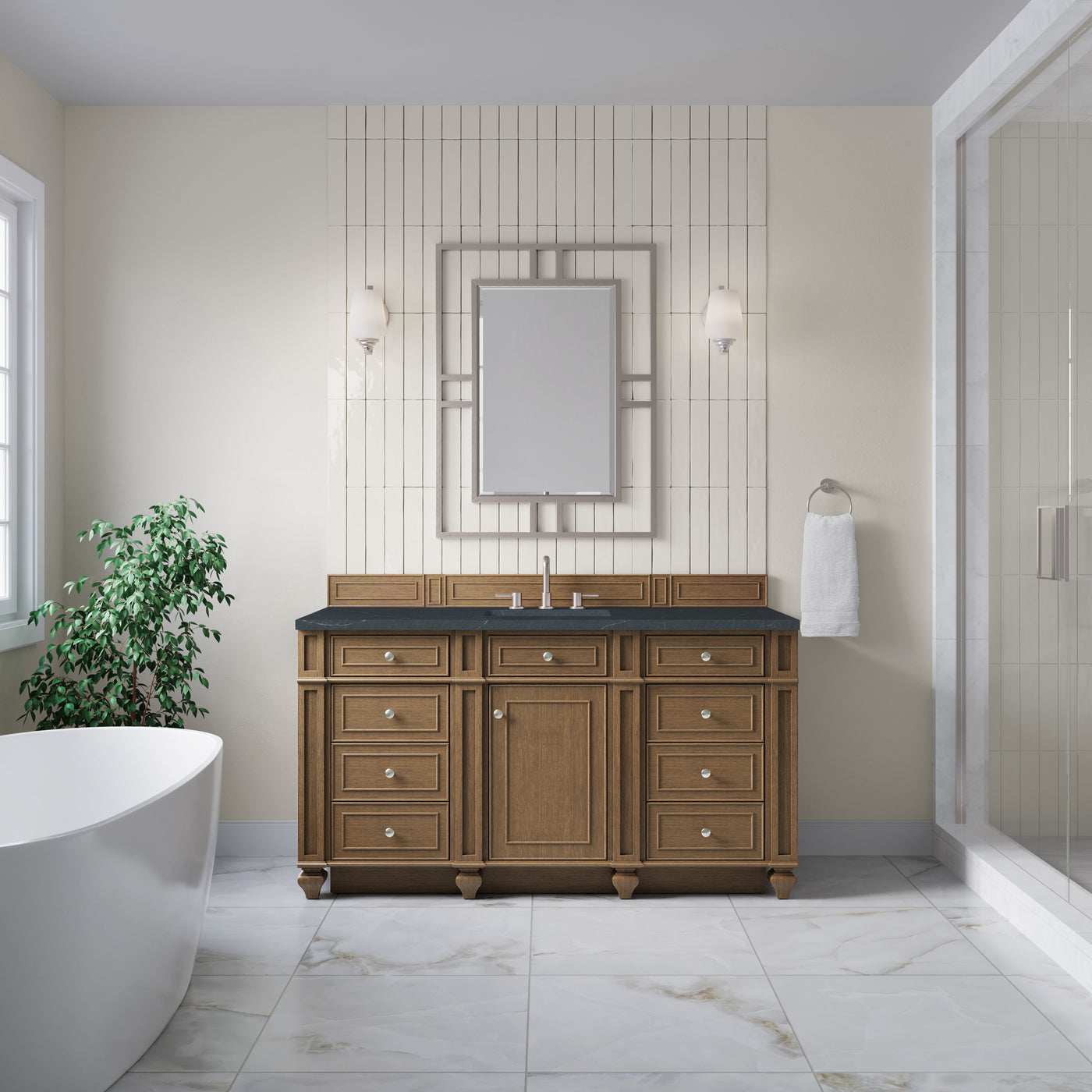James Martin Bristol 60" Single Bathroom Vanity, Saddle Brown, view 21