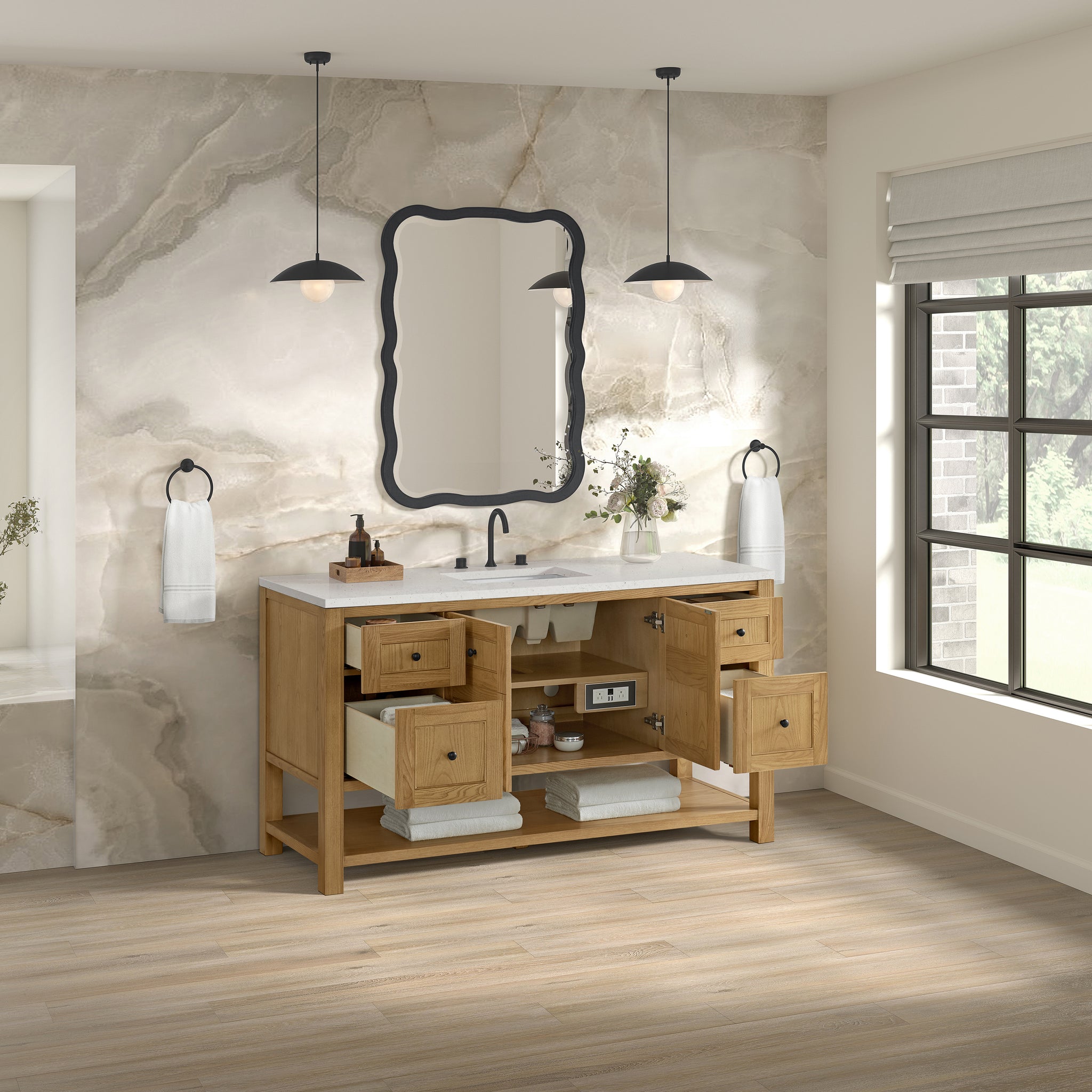 James Martin Breckenridge 60" Single Bathroom Vanity, Light Natural Oak, view 28