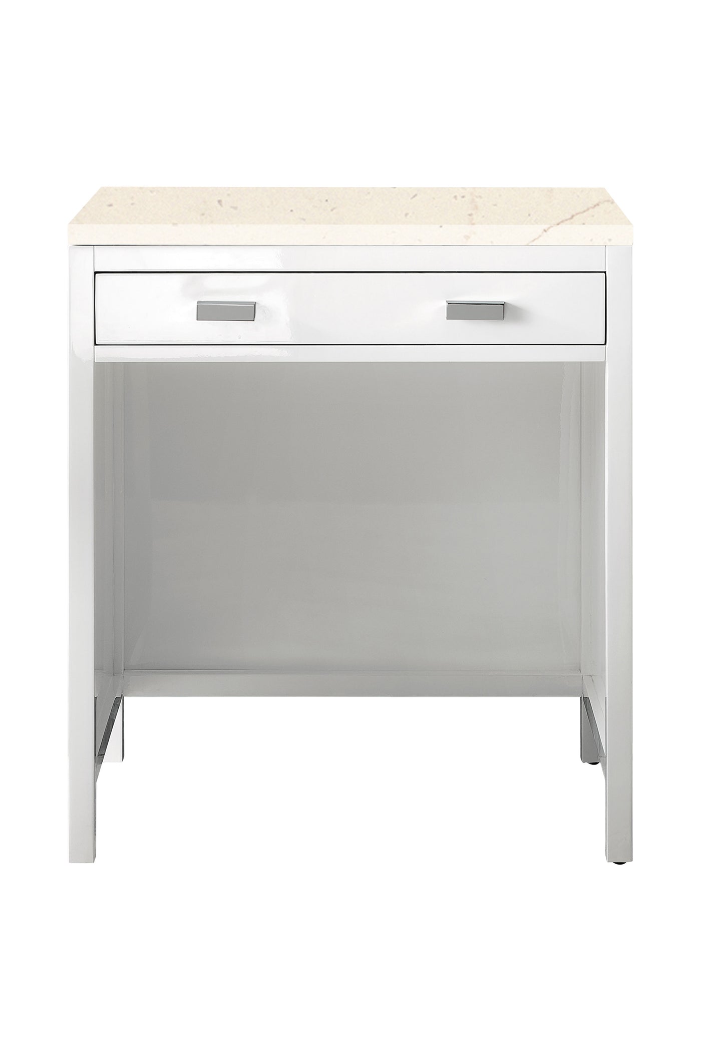 James Martin Addison 30" Countertop Unit, Glossy White with Eternal Marfil countertop