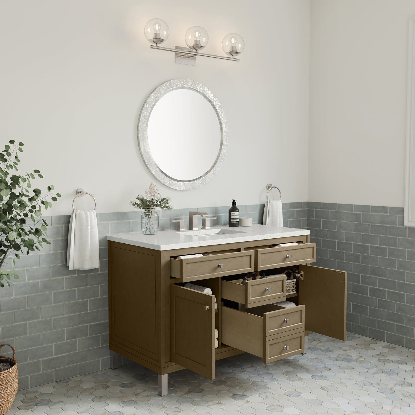 James Martin Chicago 48" Single Bathroom Vanity, Walnut Whisper, view 30