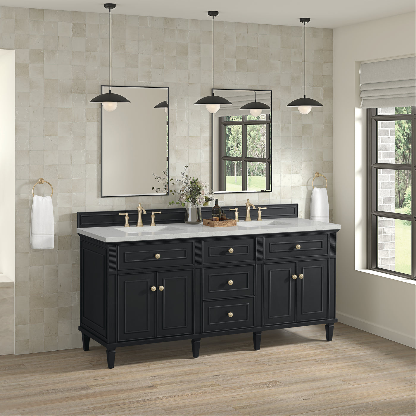 James Martin Lorelai 72" Double Bathroom Vanity, Black Onyx, view 24